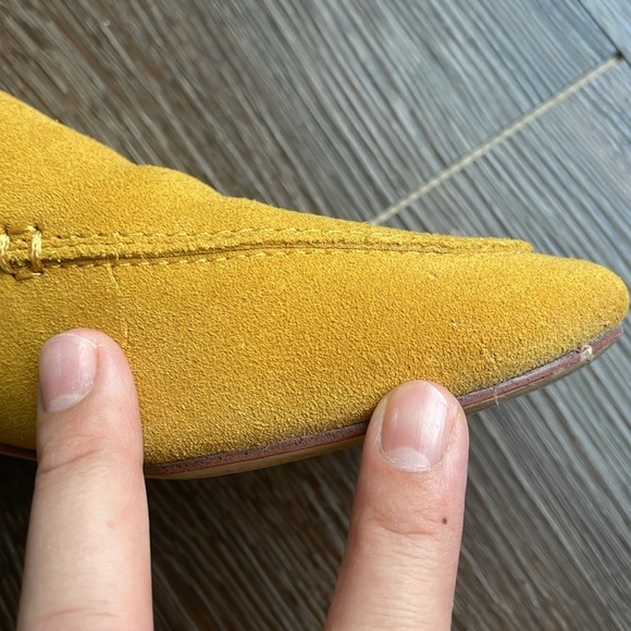 🍋 Real suede slip on loafers beautiful mustard yellow size 6.5 - Picture 9 of 13